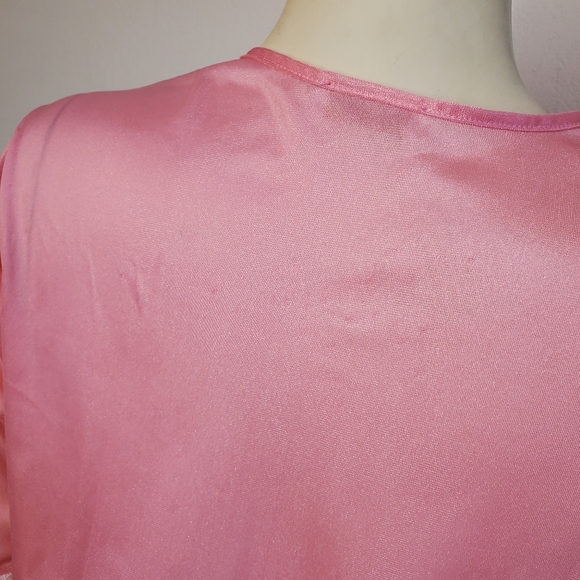 Vintage 60s Pajamas Set Pants Lace Pink - Picture 7 of 9